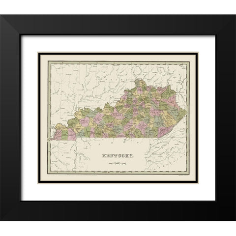 Kentucky - Putnam 1838 Black Modern Wood Framed Art Print with Double Matting by Putnam