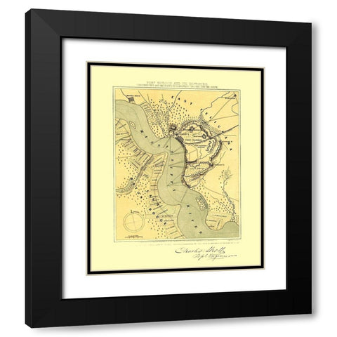 Port Hudson Louisiana - Sholl 1863 Black Modern Wood Framed Art Print with Double Matting by Sholl