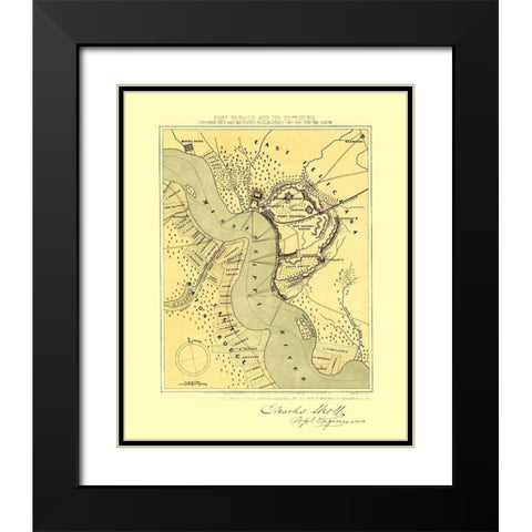 Port Hudson Louisiana - Sholl 1863 Black Modern Wood Framed Art Print with Double Matting by Sholl
