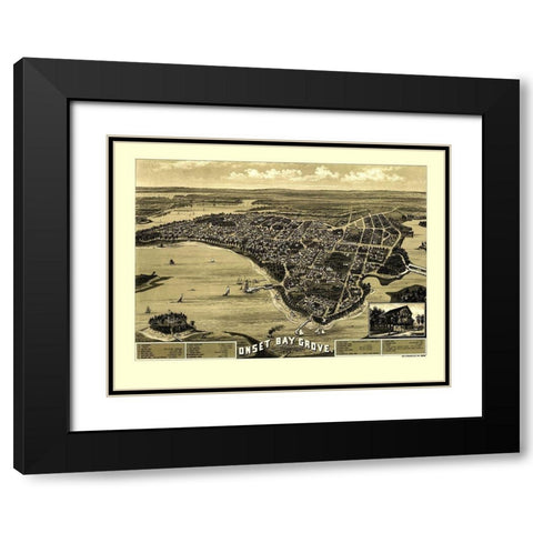 Onset Bay Grove Wareham Massachusetts - Walker Black Modern Wood Framed Art Print with Double Matting by Walker