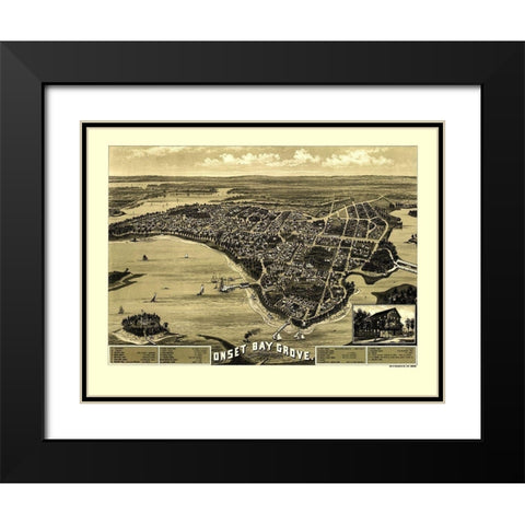 Onset Bay Grove Wareham Massachusetts - Walker Black Modern Wood Framed Art Print with Double Matting by Walker
