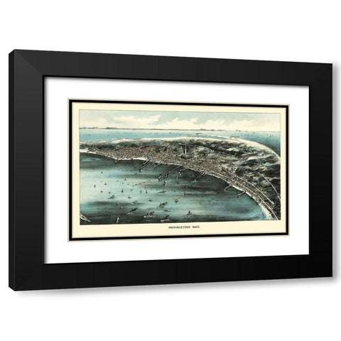 Provincetown Massachusetts - Walker 1910 Black Modern Wood Framed Art Print with Double Matting by Walker