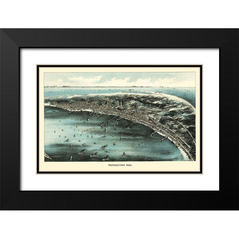 Provincetown Massachusetts - Walker 1910 Black Modern Wood Framed Art Print with Double Matting by Walker