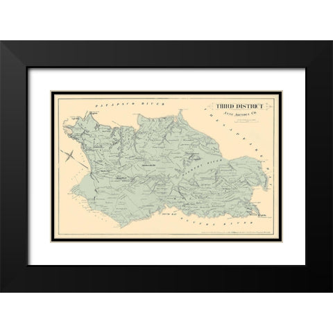 Anne Arundel Third District Maryland Black Modern Wood Framed Art Print with Double Matting by Hopkins