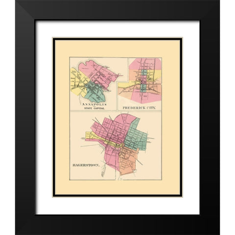 Annapolis, Frederick City, Hagerstown Maryland Black Modern Wood Framed Art Print with Double Matting by Stedman