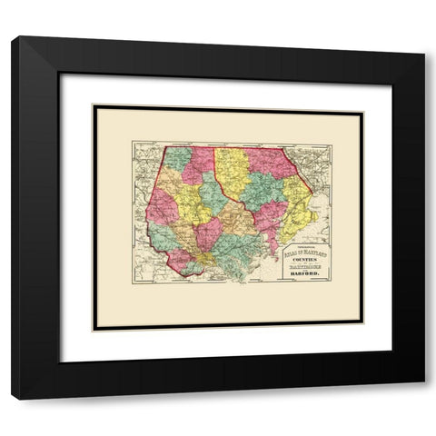 Baltimore Harford Maryland - Stedman 1873 Black Modern Wood Framed Art Print with Double Matting by Stedman
