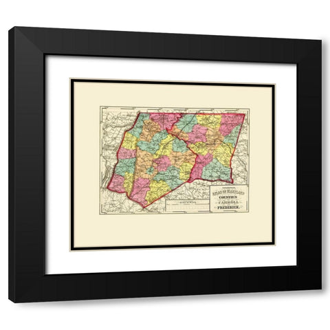 Carroll Fredrick Maryland - Stedman 1873 Black Modern Wood Framed Art Print with Double Matting by Stedman