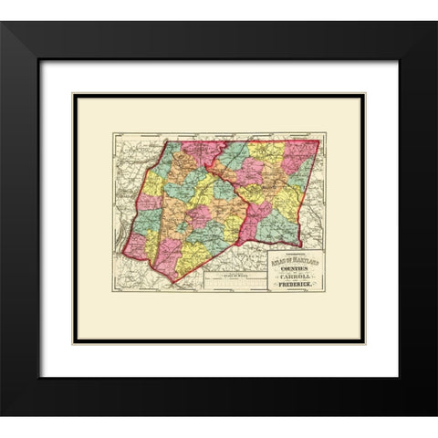 Carroll Fredrick Maryland - Stedman 1873 Black Modern Wood Framed Art Print with Double Matting by Stedman