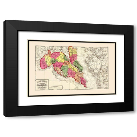 Calvert Charles St Marys Maryland - Stedman 1873 Black Modern Wood Framed Art Print with Double Matting by Stedman