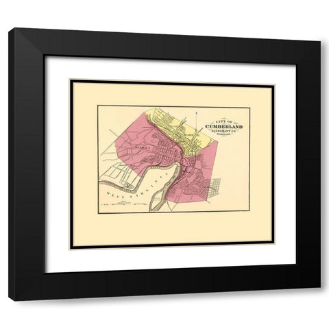 Cumberland Maryland - Stedman 1873 Black Modern Wood Framed Art Print with Double Matting by Stedman