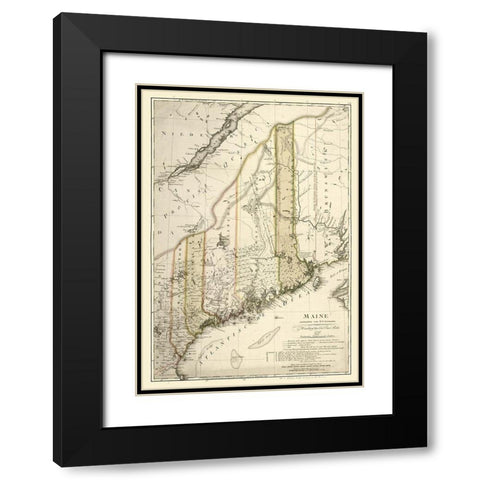 Maine - Bohn 1798 Black Modern Wood Framed Art Print with Double Matting by Bohn