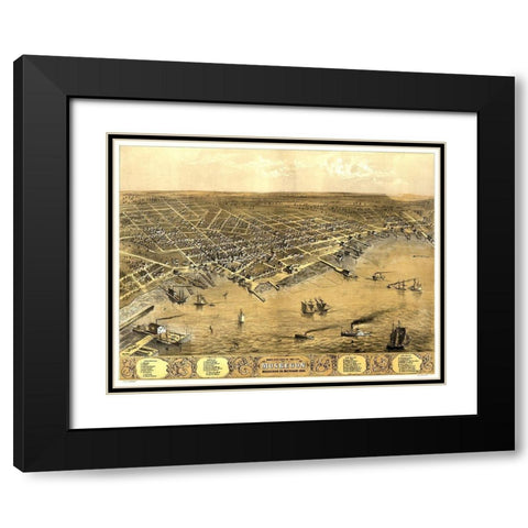 Muskegon Michigan - Ruger 1868 Black Modern Wood Framed Art Print with Double Matting by Ruger