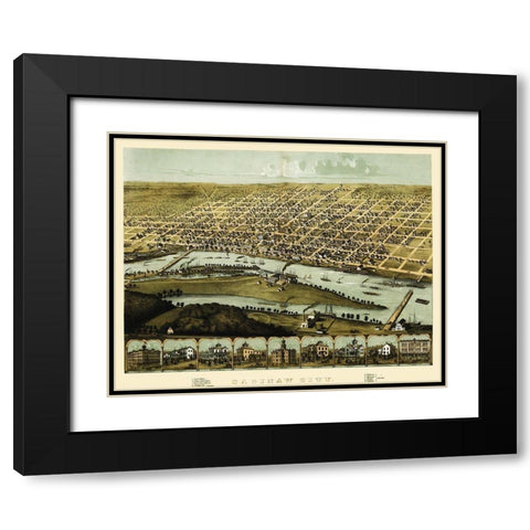 Saginaw Michigan - Ruger 1867 Black Modern Wood Framed Art Print with Double Matting by Ruger