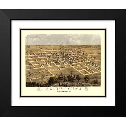 Saint Johns Michigan - Ruger 1868 Black Modern Wood Framed Art Print with Double Matting by Ruger