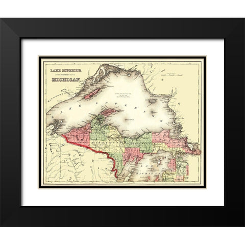 Lake Superior, North Michigan - Gray 1873 Black Modern Wood Framed Art Print with Double Matting by Gray