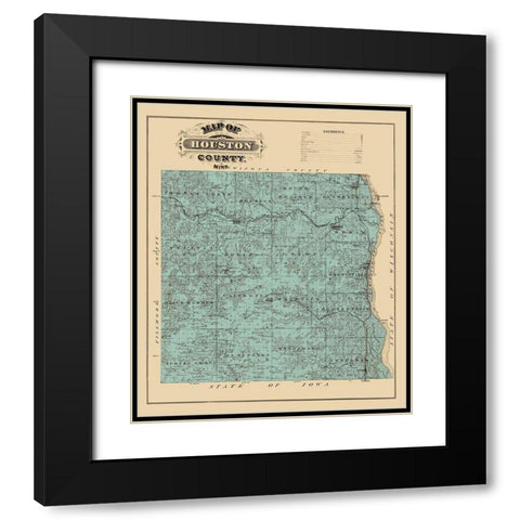 Houston Minnesota Landowner - Andreas 1874 Black Modern Wood Framed Art Print with Double Matting by Andreas