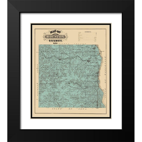 Houston Minnesota Landowner - Andreas 1874 Black Modern Wood Framed Art Print with Double Matting by Andreas