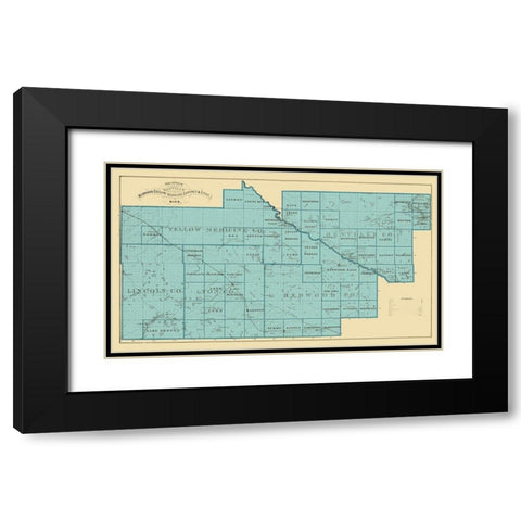 Redwood Yellow Medicine Lincoln Lyon Minnesota Black Modern Wood Framed Art Print with Double Matting by Andreas
