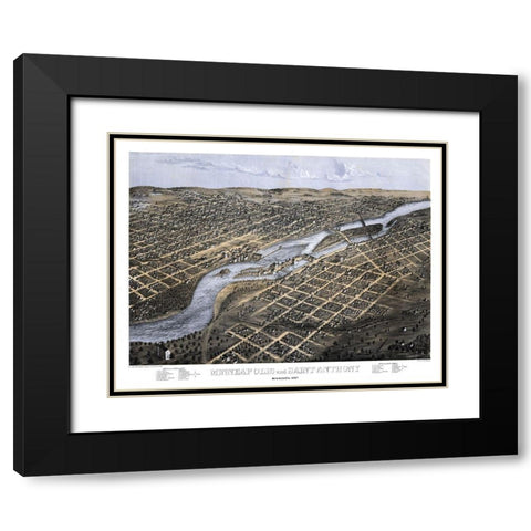 Saint Anthony Minnesota - Ruger 1867 Black Modern Wood Framed Art Print with Double Matting by Ruger