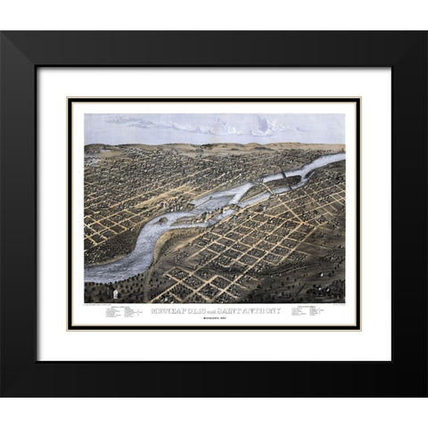 Saint Anthony Minnesota - Ruger 1867 Black Modern Wood Framed Art Print with Double Matting by Ruger