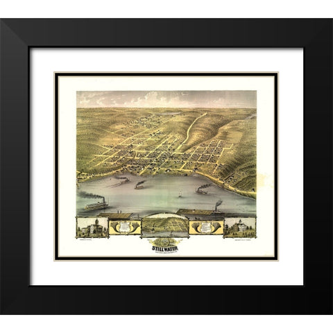 Stillwater Minnesota - Ruger 1870 Black Modern Wood Framed Art Print with Double Matting by Ruger