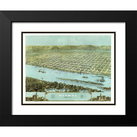 Winona Minnesota - Ruger 1867 Black Modern Wood Framed Art Print with Double Matting by Ruger