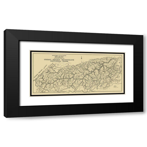 Great Smoky Mts Natl Park, Preliminary 1934 Black Modern Wood Framed Art Print with Double Matting by USPS