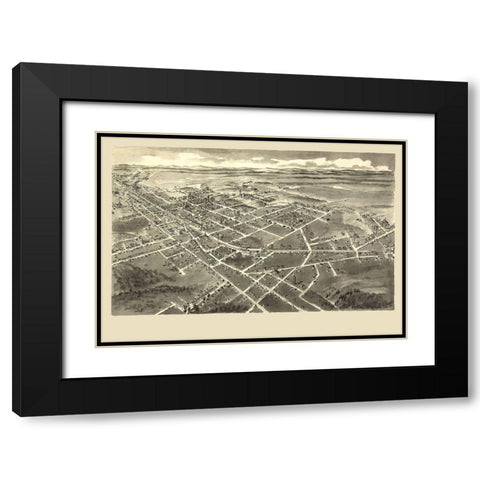 Hickory North Carolina - Downs 1907 Black Modern Wood Framed Art Print with Double Matting by Downs