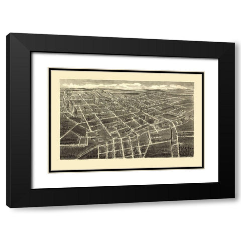 Statesville North Carolina - Downs 1907 Black Modern Wood Framed Art Print with Double Matting by Downs