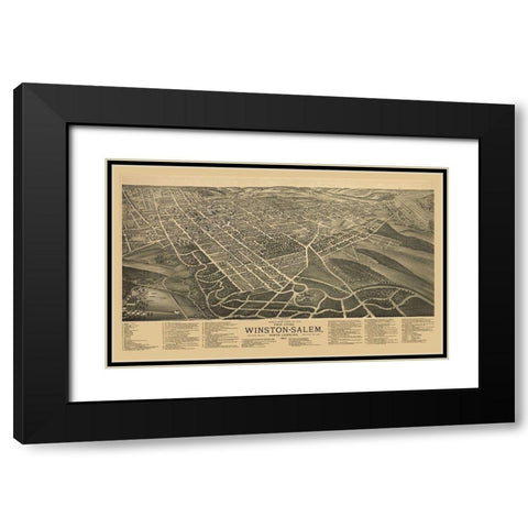 Winston Salem North Carolina - Ruger 1891 Black Modern Wood Framed Art Print with Double Matting by Ruger