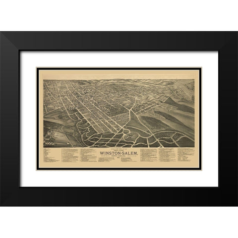 Winston Salem North Carolina - Ruger 1891 Black Modern Wood Framed Art Print with Double Matting by Ruger