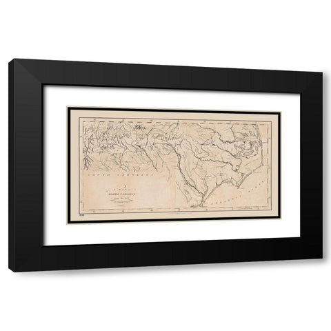 North Carolina - Stockdale 1794 Black Modern Wood Framed Art Print with Double Matting by Stockdale