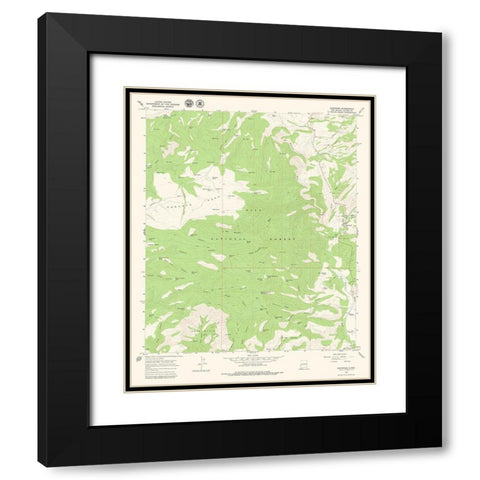 Glenwood New Mexico Quad - USGS 1965 Black Modern Wood Framed Art Print with Double Matting by USGS