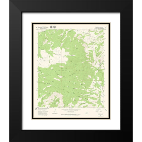 Glenwood New Mexico Quad - USGS 1965 Black Modern Wood Framed Art Print with Double Matting by USGS