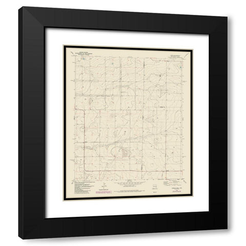 Lingo New Mexico Quad - USGS 1970 Black Modern Wood Framed Art Print with Double Matting by USGS