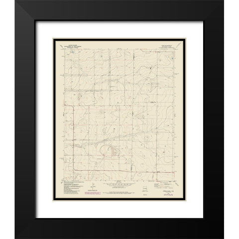 Lingo New Mexico Quad - USGS 1970 Black Modern Wood Framed Art Print with Double Matting by USGS