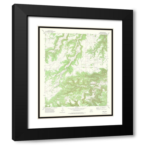 Maes New Mexico Quad - USGS 1972 Black Modern Wood Framed Art Print with Double Matting by USGS