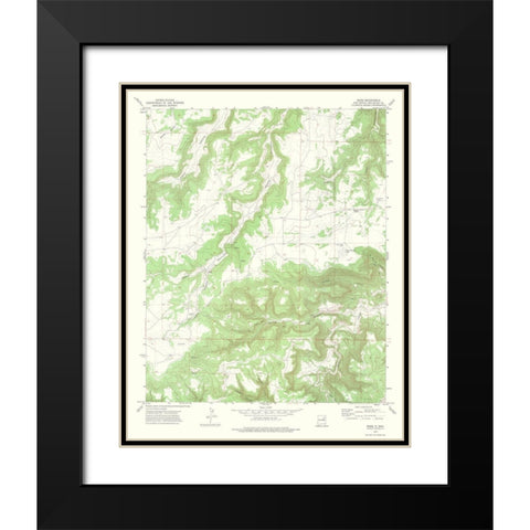 Maes New Mexico Quad - USGS 1972 Black Modern Wood Framed Art Print with Double Matting by USGS
