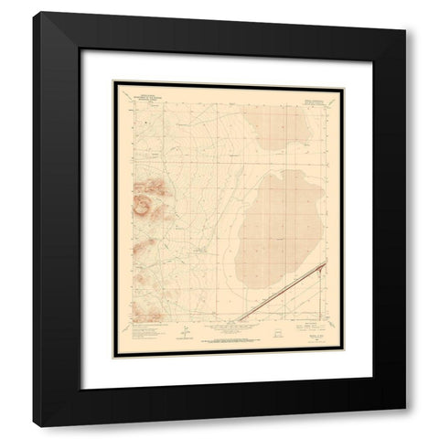Mondel New Mexico Quad - USGS 1964 Black Modern Wood Framed Art Print with Double Matting by USGS
