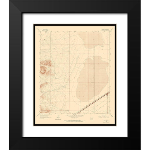 Mondel New Mexico Quad - USGS 1964 Black Modern Wood Framed Art Print with Double Matting by USGS