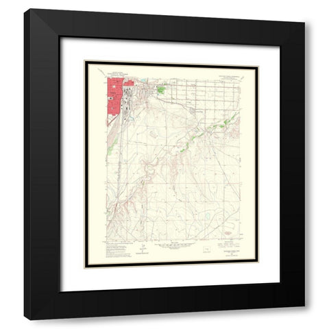East Pueblo Southeast Colorado Quad - USGS 1960 Black Modern Wood Framed Art Print with Double Matting by USGS