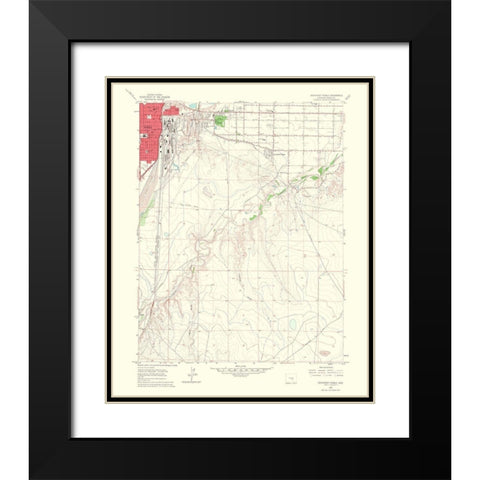 East Pueblo Southeast Colorado Quad - USGS 1960 Black Modern Wood Framed Art Print with Double Matting by USGS