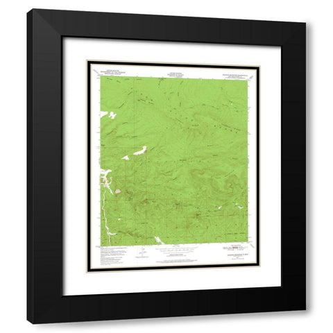 Reading Mountain New Mexico Quad - USGS 1950 Black Modern Wood Framed Art Print with Double Matting by USGS