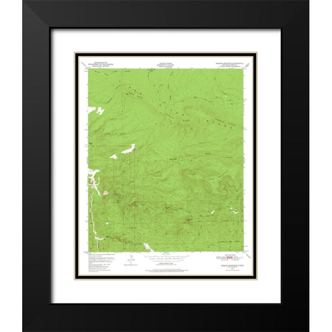 Reading Mountain New Mexico Quad - USGS 1950 Black Modern Wood Framed Art Print with Double Matting by USGS
