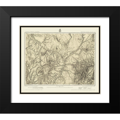 New Mexico New Mexico Sheet - US Army 1876 Black Modern Wood Framed Art Print with Double Matting by US Army