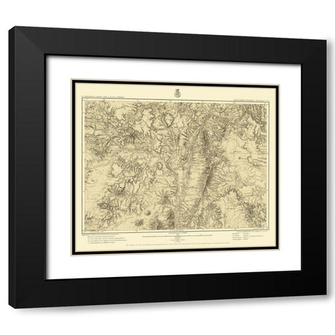 New Mexico Central New Mexico Sheet - US Army 1882 Black Modern Wood Framed Art Print with Double Matting by US Army