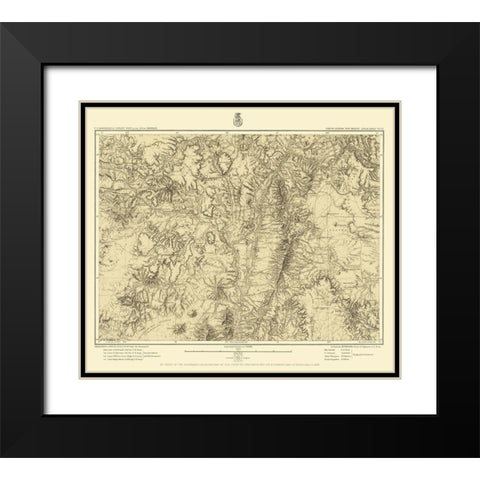 New Mexico Central New Mexico Sheet - US Army 1882 Black Modern Wood Framed Art Print with Double Matting by US Army
