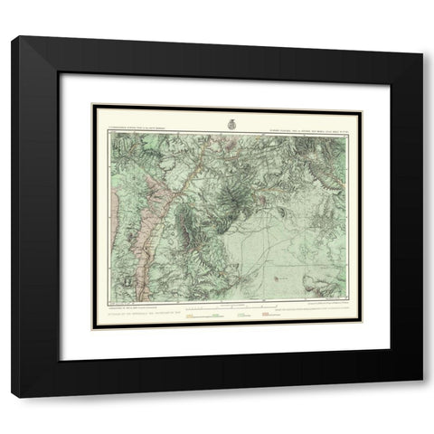 Central New Mexico Economic Sheet - US Army 1877 Black Modern Wood Framed Art Print with Double Matting by US Army
