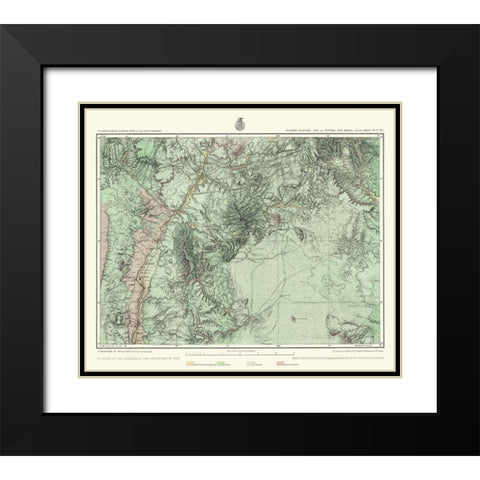 Central New Mexico Economic Sheet - US Army 1877 Black Modern Wood Framed Art Print with Double Matting by US Army