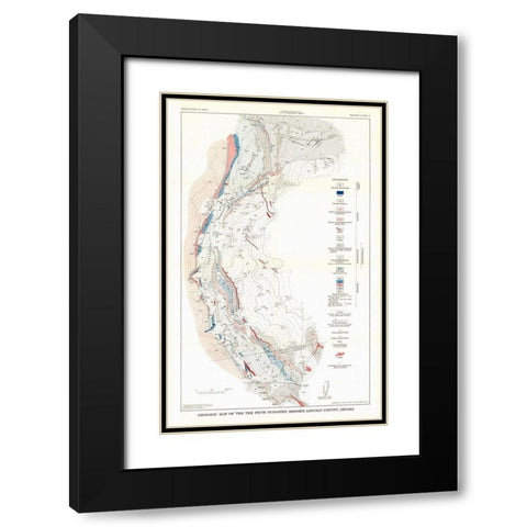Lincoln County Tungsten Nevada Mines - USGS 1942 Black Modern Wood Framed Art Print with Double Matting by USGS